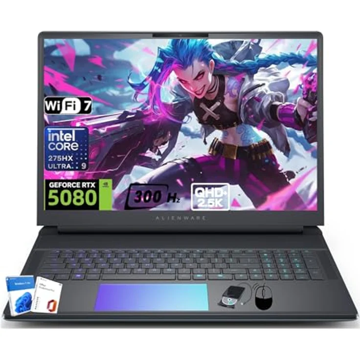 Alienware 18 Area-51 Gaming-Laptop, NVIDIA RTX 5080 (16 GB GDDR7), Intel 24-Core Ultra 9 275HX, 18 Zoll QHD+ 300Hz Display, Hintergrundbeleuchtung, mit Windows 11 Pro & Microsoft Office Lizenz – Bild 1