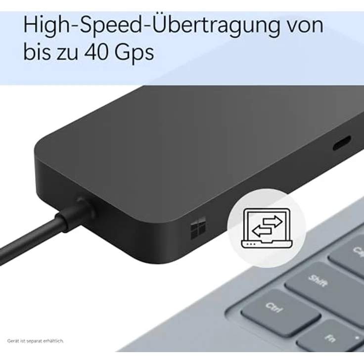 Microsoft Surface USB4 Dock - USB4 - 100 W - 1000 Mbit/s - Schwarz - 60 Hz – Bild 5