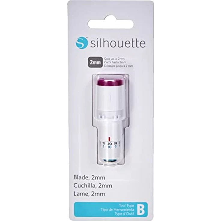 Silhouette SILH-BLADE-2MM Ersatzklingen für Plotter, stufenlos einstellbar, 2 mm Tiefschnittmesser, kompatibel mit Cameo 4, pink und weiß – Bild 5