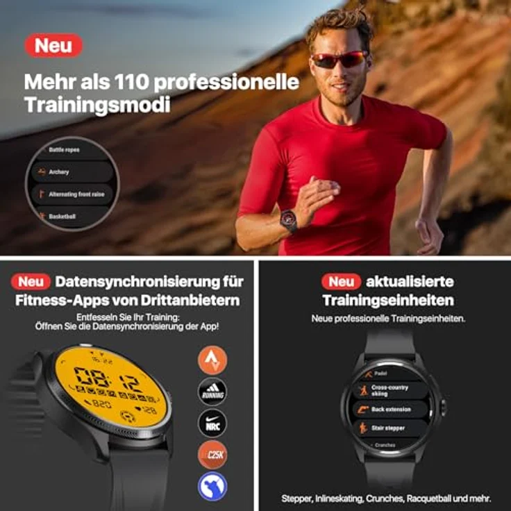 Ticwatch Pro 5 Enduro Smartwatch für Männer Android Wear OS Smart Watch 90 Std. Akku 110+ Trainingsmodi 7/24 Herzfrequenz 5ATM GPS Kompass Nur Android kompatibel – Bild 5