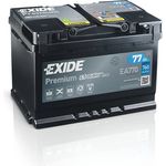 Exide EA770 Premium Carbon Boost, 12V 77Ah 760A Autobatterie für PKW, schwarz, wartungsfrei, hoher Kälteprüfstrom