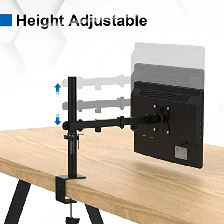 GRIFEMA Monitor Halterung, für 13-32 Zoll Bildschirm, Monitor Stand Monitor Arm Höhenverstellbar Drehungbar, Monitorhalterung Max 9Kg, Bildschirmhalterung Vesa 75x75 / 100x100, Schwarz, GB2001-1 – Bild 4
