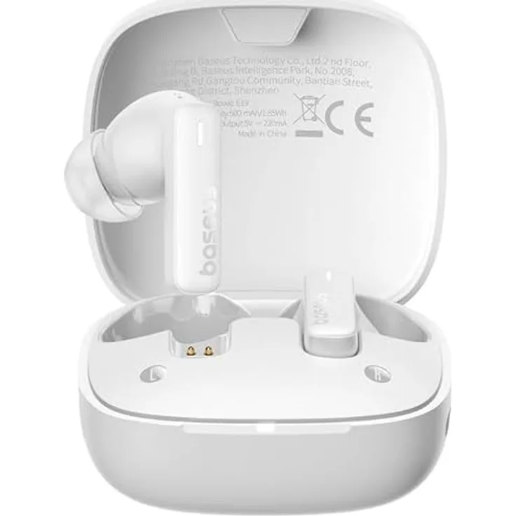 Baseus Bowie E19 TWS Kabellose In-Ear-Kopfhörer - Weiß, Bluetooth 5.3, IPX5-Wasserbeständigkeit, 33 Stunden Akkulaufzeit