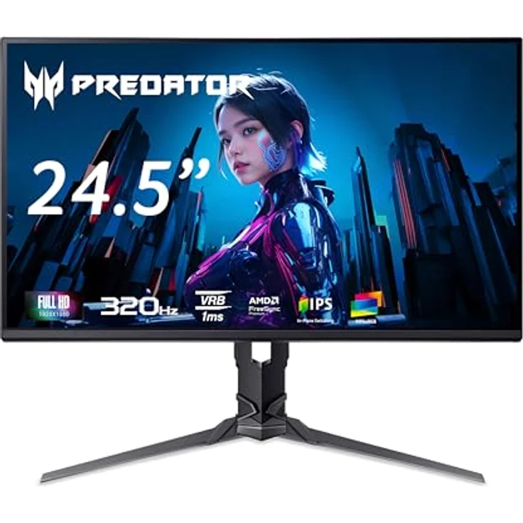 Acer Predator XB253Q F3, 24.5 Zoll Full HD Gaming Monitor, IPS, 320Hz DP, 240Hz HDMI, 1ms, höhenverstellbar, drehbar, FreeSync Premium – Bild 1