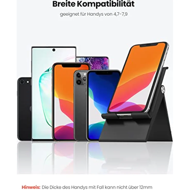 Ugreen LP247 Handy-Halterung Smartphone Halter 4.7-7.9-'-' Zoll Tisch Ständer Handystand Universal für Smartphones Schwarz – Bild 6
