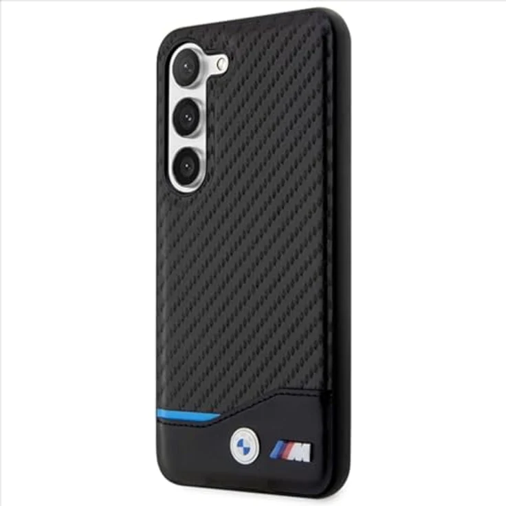 BMW Handyhülle Case Samsung Galaxy S23 Plus, Tricolor Leder mit Metall- und M-Logo, 6,6 Zoll, Schwarz, stoßfest und passgenau – Bild 2