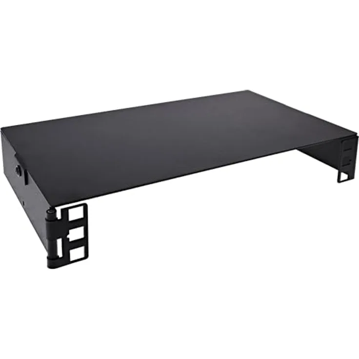 InLine 10 Zoll Mini Rack, Wandmontage mit 1HE, stabile Metallhalterung pulverbeschichtet in schwarz, 15,2 cm tief, für Netzwerkkomponenten, Modell 10101B