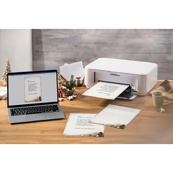 Sigel DP450 Briefpapier Weihnachten "Beige Christmas Candle", A4, 25 Blatt, Weihnachtsbriefpapier aus 90g-Papier – Bild 4