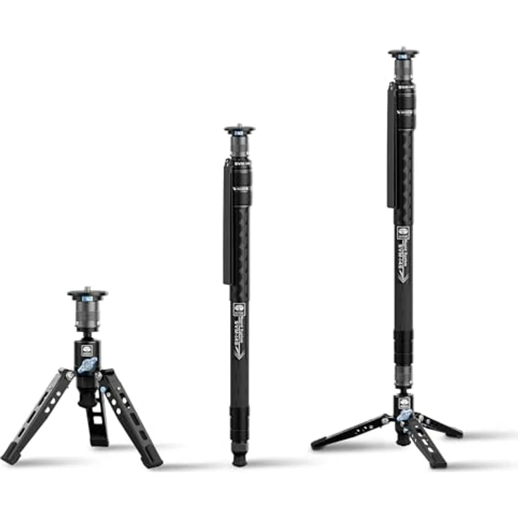SIRUI SVM-145 Einbeinstativ aus Kohlefaser mit Füßen, 144,8 cm (57 Zoll) professionelles Kamera Einbeinstativ, schnelle Höhenverstellung, leichtes Reise-Einbeinstativ für DSLR Kamera – Bild 1