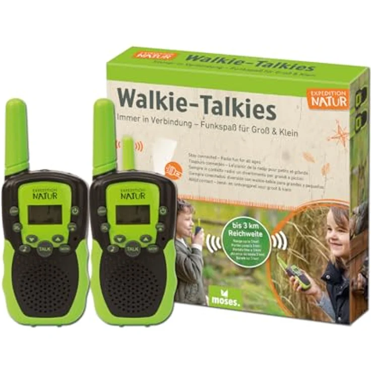 Moses Expedition Natur Walkie-Talkie, unisex Funkgerät für Kinder ab 6 Jahren, 120 g, kompakte Größe 3.9 x 15 x 17 cm – Bild 1