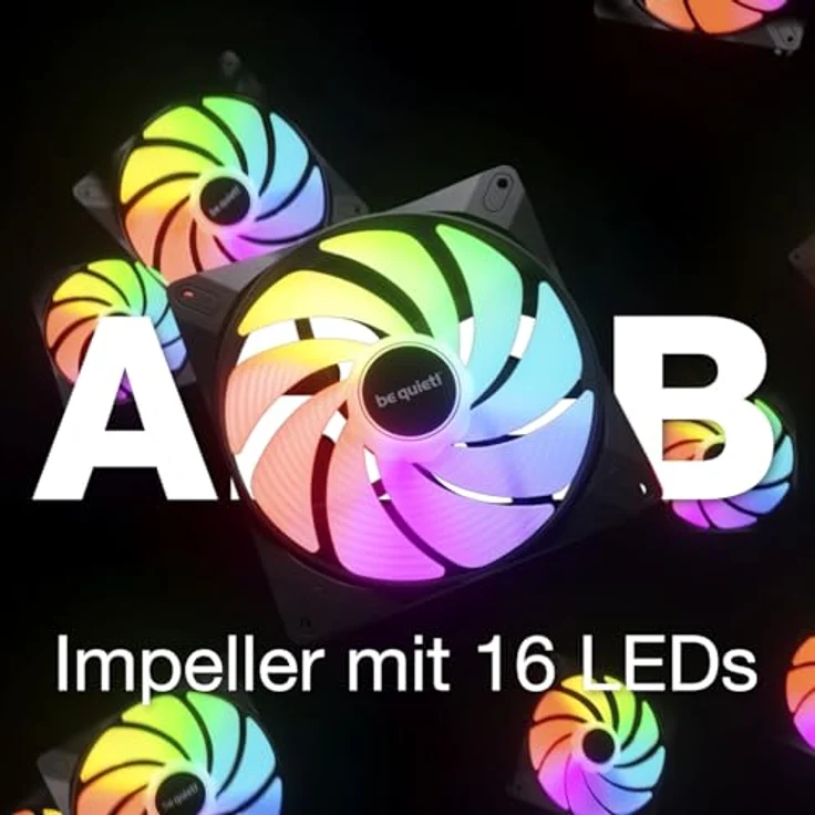 be quiet! Light Wings LX 140mm PWM high-speed White Lüfter, 3er Pack, ARGB-Kabel, mattierte Lüfterblätter, hoher Luftdruck – Bild 2
