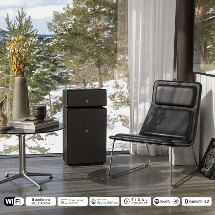 Audio Pro Drumfire II - Kraftvoller WiFi Multiroom Speaker - Kabellos mit Bluetooth –Tragbarer Lautsprecher mit AirPlay2, Google Cast, Spotify Connect - Schwarz – Bild 5