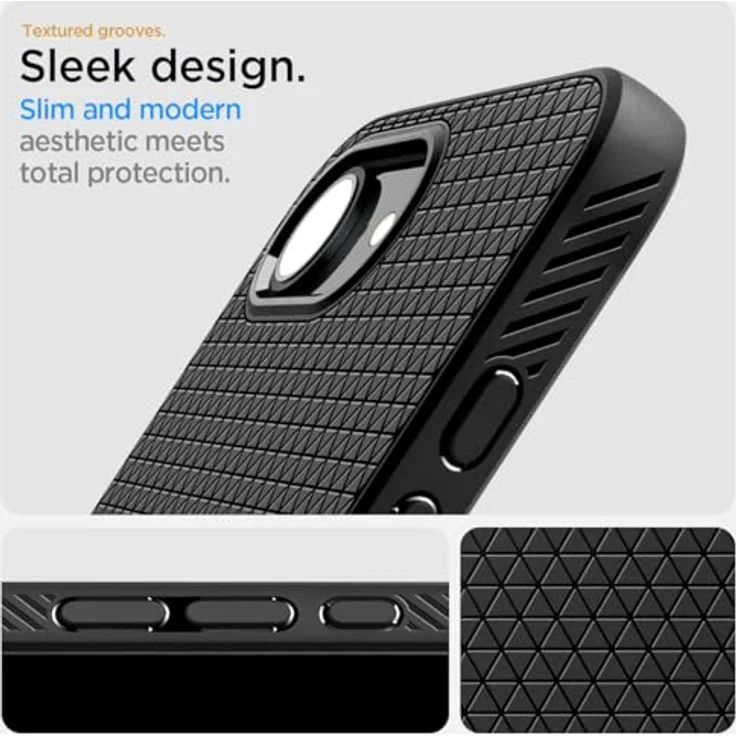 Spigen iPhone 16e Hülle [rutschfest] Liquid Air Case Schutzhülle - Matte Black – Bild 4