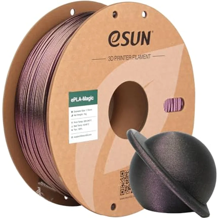 eSUN ePLA-Magic Glitter Dual Color PLA Filament 1.75mm, Dunkel Glänzendes Violett, Maßgenauigkeit +/- 0.05mm, 1KG Spule für 3D Drucker – Bild 1