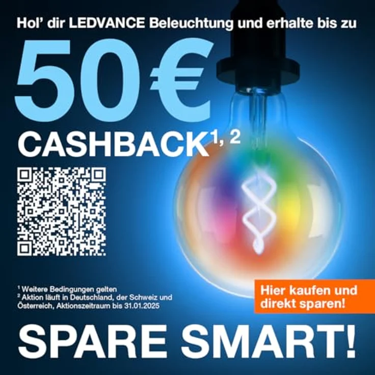 Ledvance SMART+ WiFi-Glitzer-Panelleuchte 450X450, regulierbares Weißlicht (3000K bis 6500K), rahmenlos, mit Glitzereffekt, steuerbar per App, kompatibel mit Amazon, Google - 24,5W, 2250lm – Bild 2