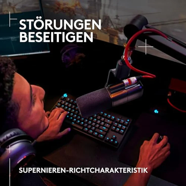 Logitech G Yeti Studio aktives dynamisches XLR-Studiomikrofon für Gaming, ClearAmp aktive Vorverstärkung, Doppelmembrankapsel, interne Stoßdämpfung - Weiß – Bild 4
