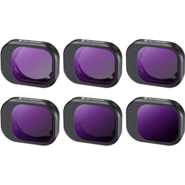 K&F CONCEPT Mini 4 Pro ND Filterset, 6 Stück ND4 bis ND1000, HD optisches Glas, ultraleichter Rahmen, kompatibel mit DJI Mini 4 Pro – Bild 1
