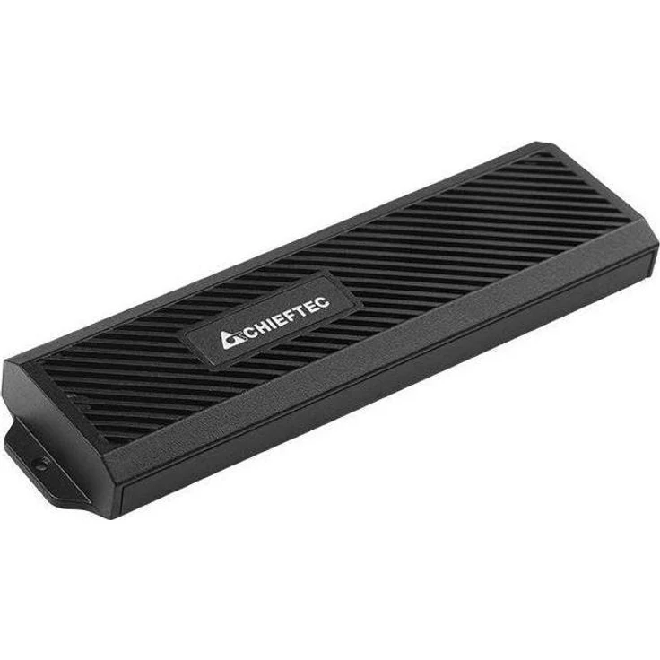 Chieftec CEB-M2C-TLE, externes SSD-Gehäuse für M.2 PCIe NVMe/SATA, Tool-Less, schwarze Aluminium-Hülle, 10 Gbps Transferrate