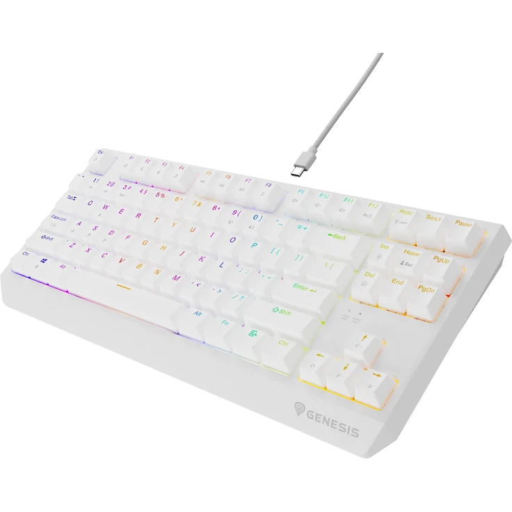 Genesis THOR 230 TKL, mechanische Gaming-Tastatur mit Hot-Swap-System, Dämpfungsschaum und Double-Injection-Tasten, Mehrfarbig