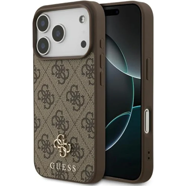 CG MOBILE Guess 4G Small Classic Logo, MagSafe-kompatible Hülle aus TPU/PC für iPhone 17 Pro, Braun – Bild 1