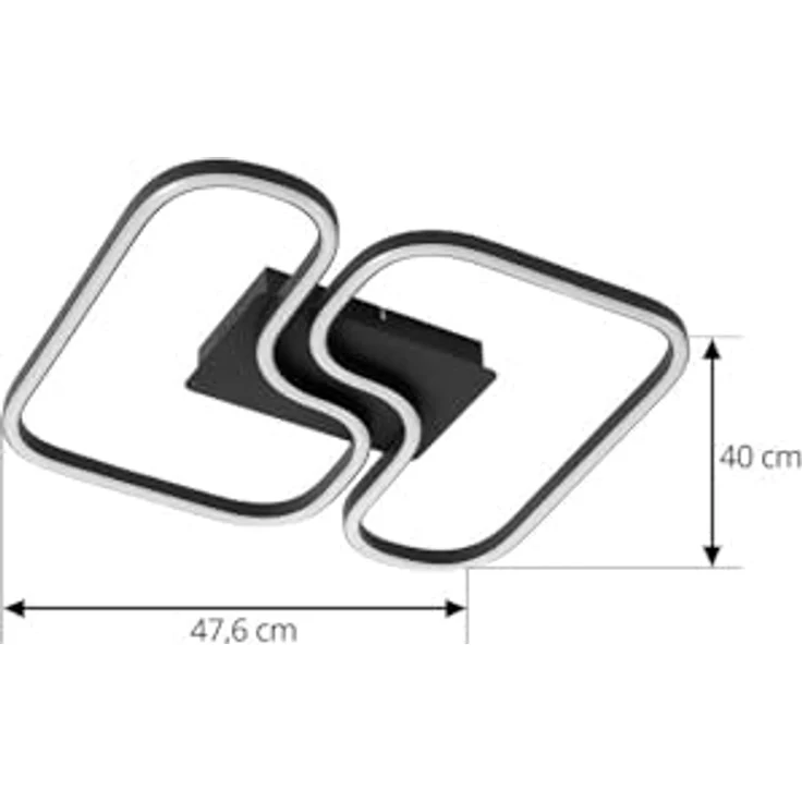 Lucande LED Deckenleuchte Amiya, 1-flammig in Schwarz aus Aluminium, moderne Wohnzimmerleuchte mit LED-Technologie – Bild 5