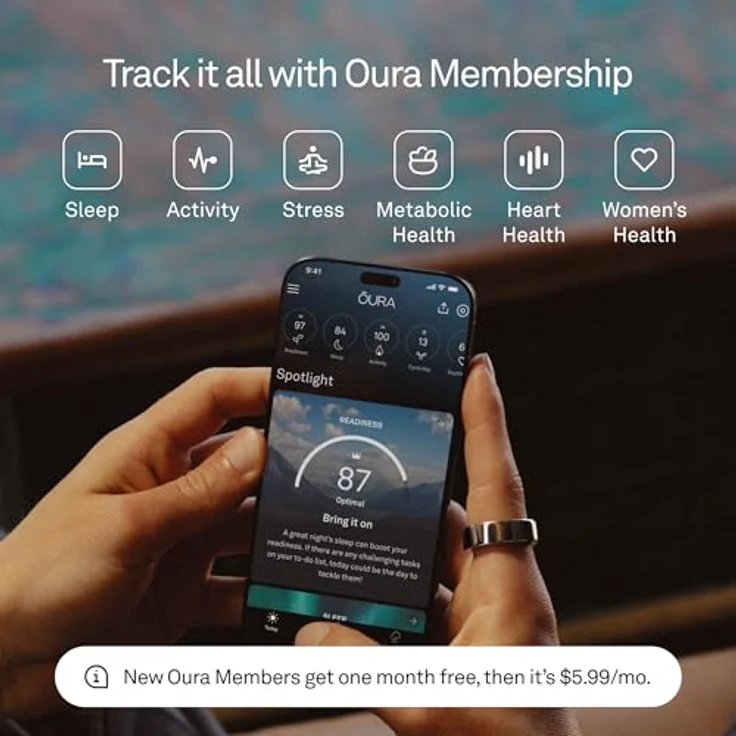 OURA Ring 4, Smart Fitness-Tracker in Brushed Silver, Größe 15, mit Smart Sensing-Technologie und bis zu 8 Tagen Akkulaufzeit – Bild 4