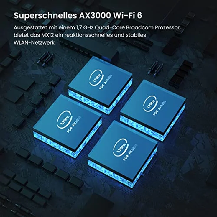 Tenda Nova MX12 Mesh WLAN WiFi 6 System - AX3000 Dual Band WLAN Mesh System [Reichweite bis zu 650m² & 160 Geräte] - 9X Gigabit Port - Ersetzt WLAN Router & Repeater - Kompatibel mit Alexa - 3er-Pack – Bild 2