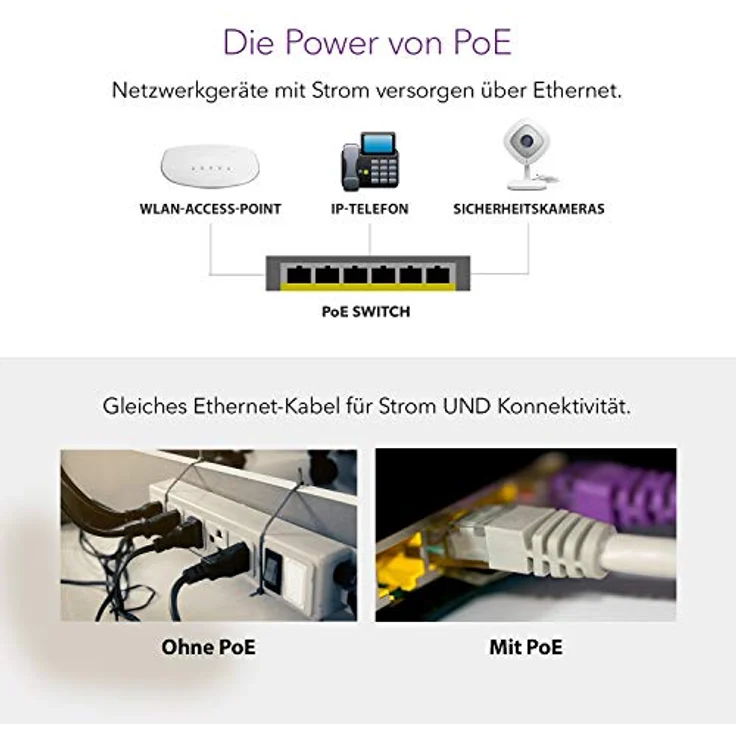 Netgear GS110TP 10-Port Gigabit Ethernet LAN PoE Switch Smart Managed Pro (8x PoE+ 55W, 2x 1G-SFP, flexibles Management lokal oder Remote per Insight Cloud, lüfterlos, mit ProSAFE Lifetime-) – Bild 4