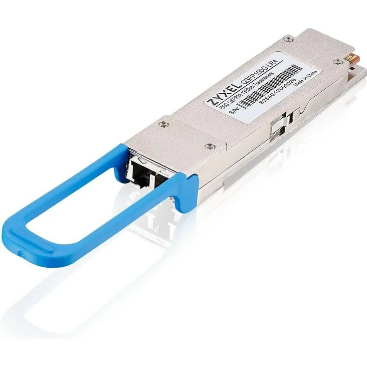 Zyxel 100G QSFP28 LongRange Modul 1310nm, Transceiver für Singlemode-Fiber, bis 10 km Reichweite, Silber