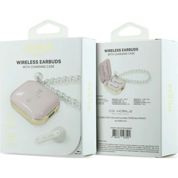 CG MOBILE Guess Perlenarmband TWS-Kopfhörer, Bluetooth mit 10 m Reichweite, Rosa, bis zu 4,5 Stunden Wiedergabezeit – Bild 5