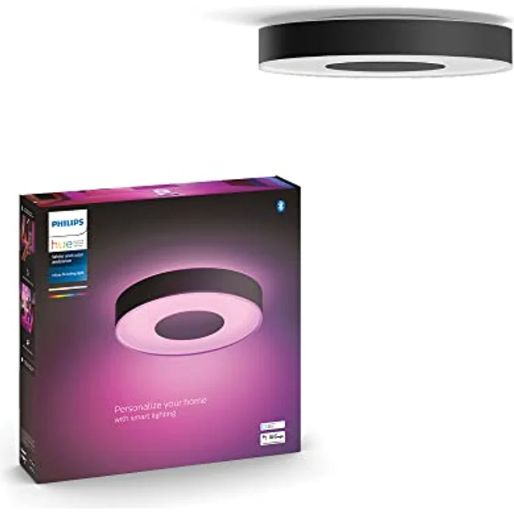 Philips Hue White and Color Ambiance Infuse Deckenleuchte Schwarz M 2400 lm inkl. LED-Modul dimmbar – Bild 4