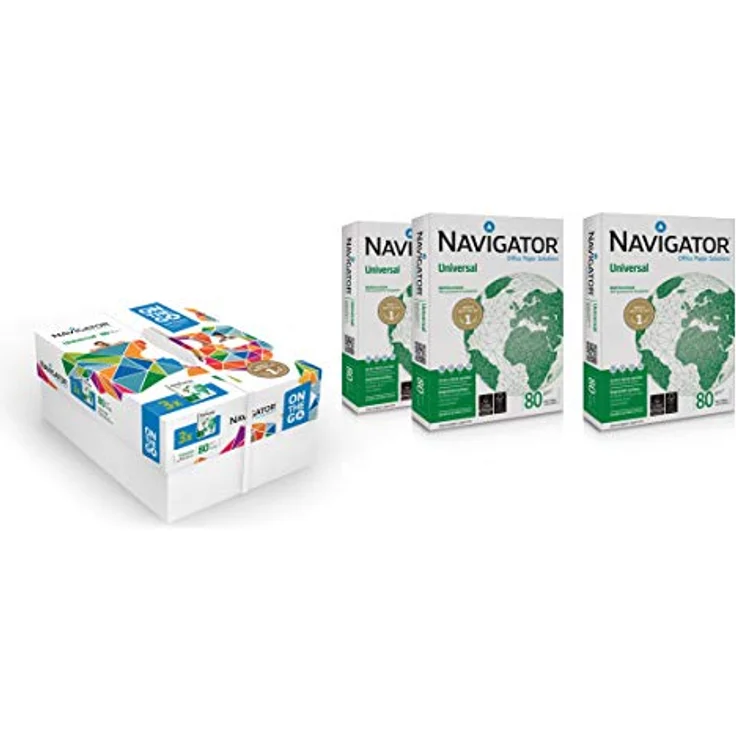 NAVIGATOR nhg0800002 Universal Papier A4, 80 g-qm, 110 µm, 3 Stück, weiß – Bild 2
