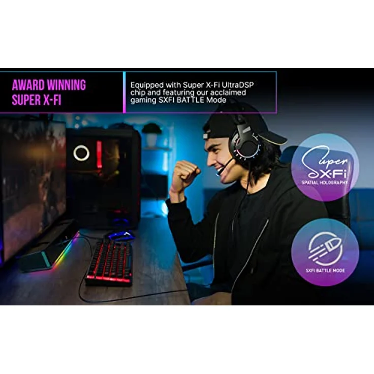 CREATIVE Sound Blaster Katana V2X 5.1-Mehrkanal-Gaming-Soundbar mit kompaktem Subwoofer, 180 W Spitzenleistung, dreifach verstärktem 5-Treiber-Design, Super X-Fi-Technologie und RGB-Beleuchtung   – Bild 5