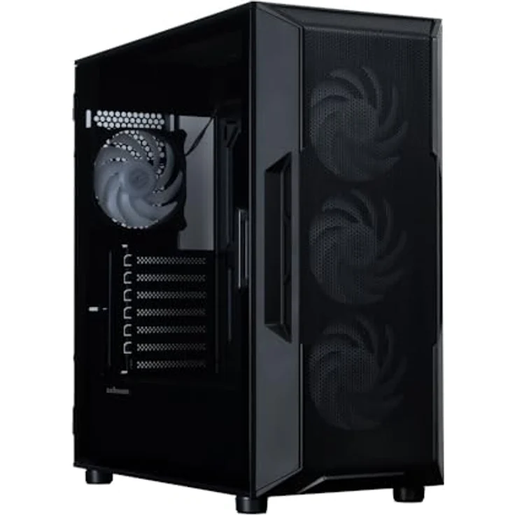 Zalman I3 NEO V2 BLACK, Midi Tower PC mit gehärtetem Glas, ATX/Mini-ITX, Schwarz, 3x 120 mm Lüfter – Bild 2