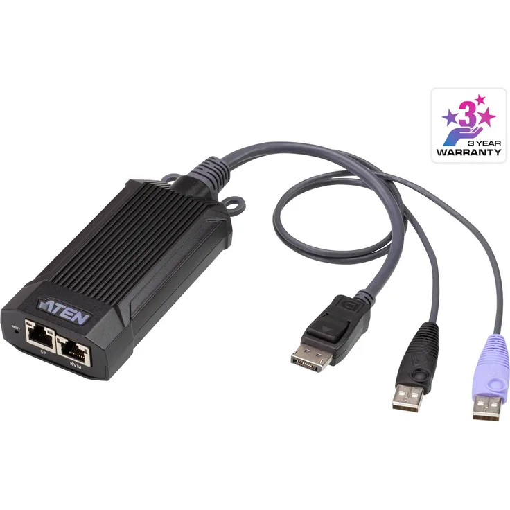 Aten KVM DigiProcessor KG9900T, USB DisplayPort KVM Switch mit 1920 x 1200 Auflösung, Schwarz, Violett