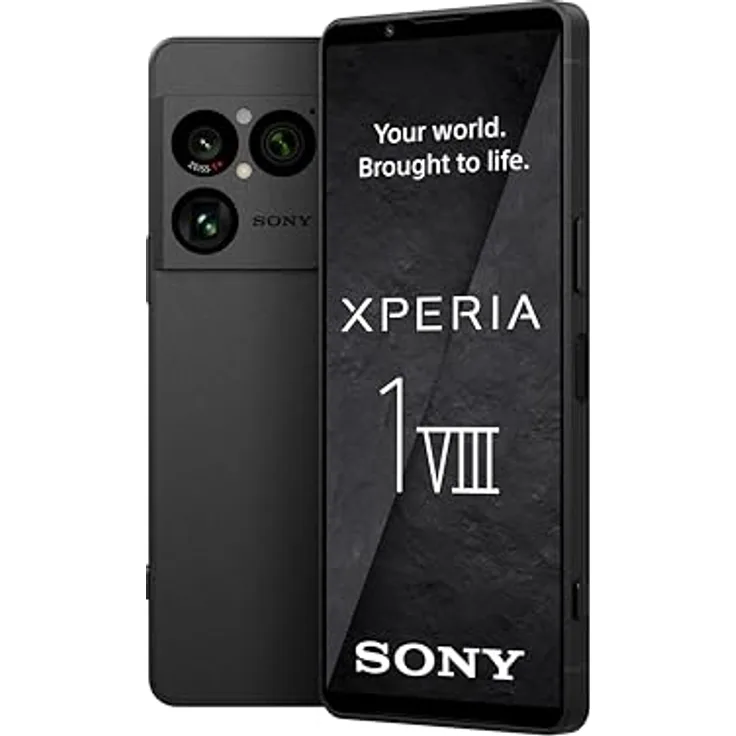 Sony Xperia 1 VIII - 6,5" 19,5:9 FHD+ HDR OLED 120Hz, Dreifach-Kamera mit neuem Teleobjektiv, Xperia AI, Akku für 2 Tage, 3,5mm Audio, Dual SIM, Graphit-Schwarz