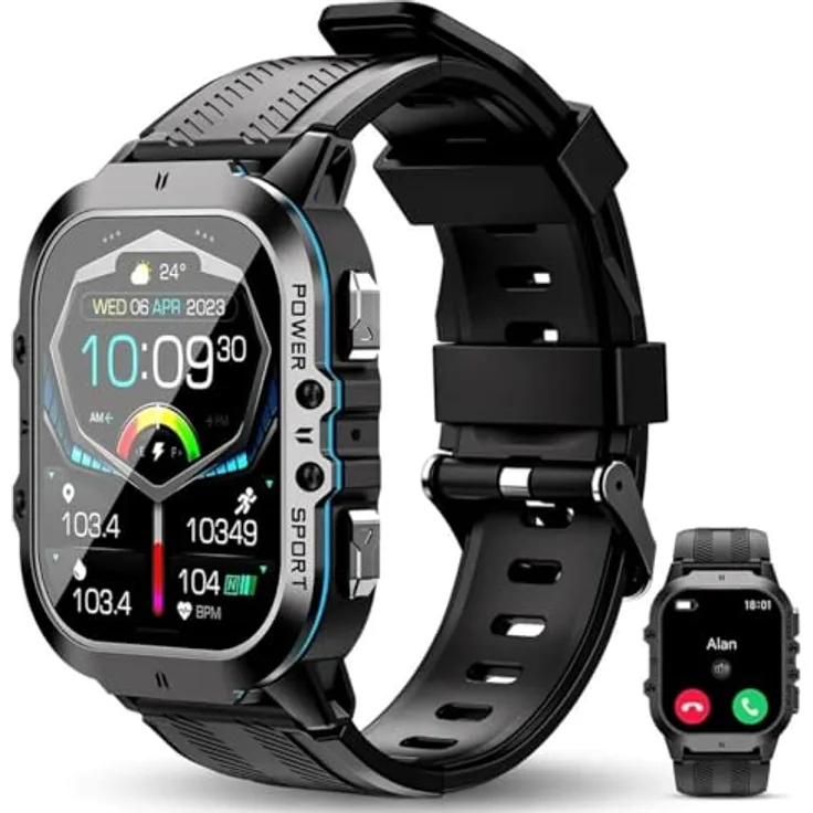 OUKITEL BT20 Smartwatch Schwarz Blau, Flexible Gestaltung und Hochwertige Materialien