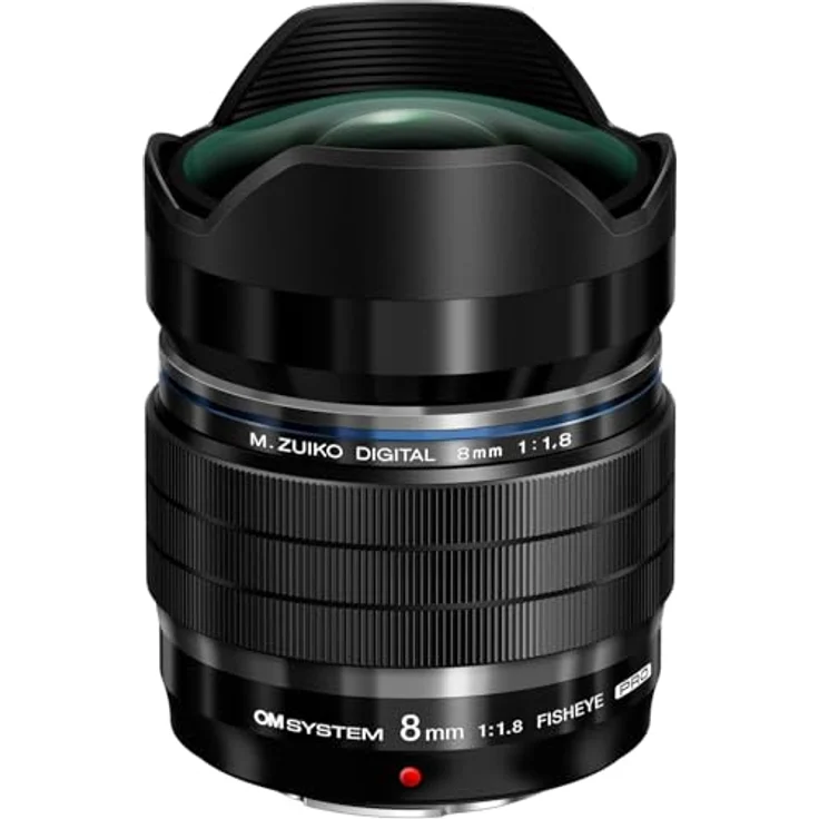 OM SYSTEM M.Zuiko Digital ED 8mm F1.8 PRO, lichtstarkes Fish-Eye Objektiv für MFT-Kameras, spritzwasser- und frostgeschützt, schwarz – Bild 1