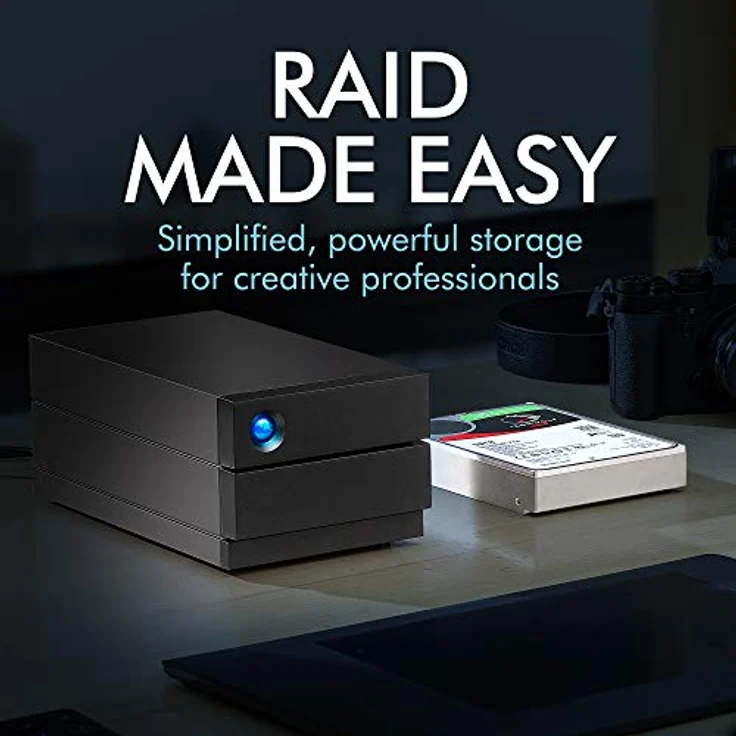 LaCie 2big RAID USB-C, Enterprise HDD 48TB Externe Festplatte, 3.5 Zoll, RAID 0/1, USB-C, PC & Mac, inkl. 5 Jahre Rescue Service, Modellnr.: STHJ48000800, Silber – Bild 5
