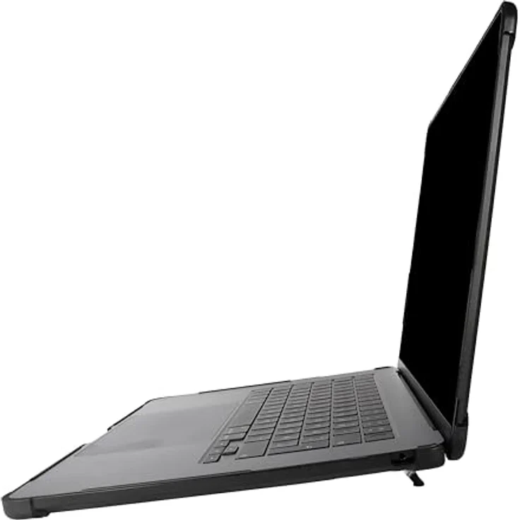 honju FIT Kickstand Case kompatibel mit Apple MacBook Air M2 (15 Zoll - 2023) Hülle [Klappbare Standfüße, Fallschutz nach Militärstandard, Lüftungsschlitze] schwarz / transparent – Bild 4