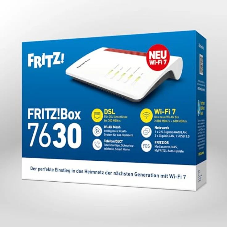 AVM FRITZ!BOX 7630, WLAN Mesh Router mit Wi-Fi 7, 3568 Mbit/s, integrierte DECT-Basisstation und Smart-Home-Funktionen – Bild 7