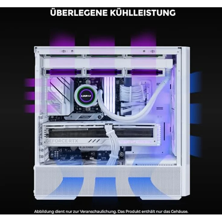 Lian Li LANCOOL 207 PC Gehäuse, Midi-Tower, ATX, Tempered Glass - weiß, kompaktes ATX-Gehäuse mit hervorragendem Airflow – Bild 3