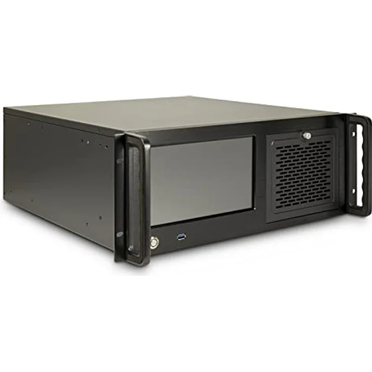 Intertech IPC 4U-4460TFT, 4HE Server mit 8,9" Touch TFT-Monitor, Schwarz, USB 3.0 Anschluss, Staubfilter – Bild 1