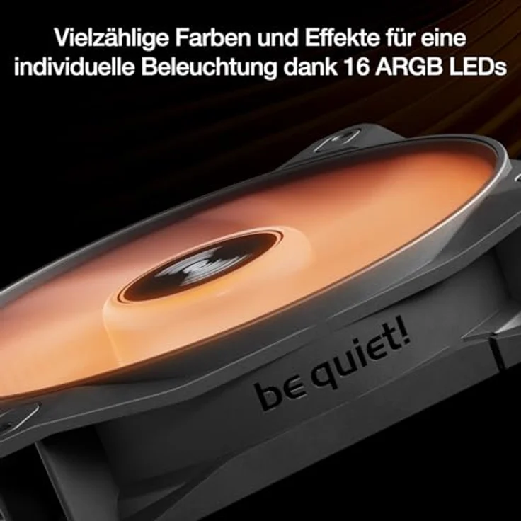 be quiet! Light Wings LX 120mm PWM Reverse Black Lüfter, 7 optimierte Lüfterblätter, außergewöhnlicher Luftdruck, ARGB-Beleuchtung – Bild 5