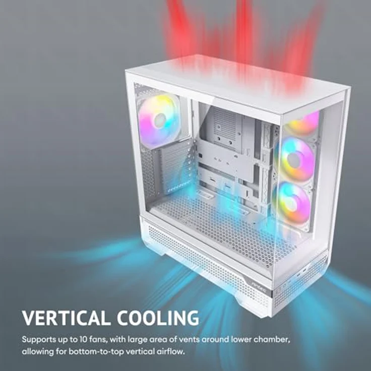 Antec GEH C7 ARGB White Full Tower weiß PC-Gehäuse mit vertikaler Kühlung und RGB-Lüftern – Bild 3