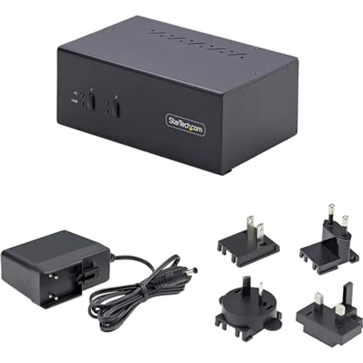 StarTech.com 2-Port KVM Switch Dual Monitor DisplayPort, 4K 60Hz, 2x USB 3.0 Hub und 2x USB 2.0 HID Ports, Hotkey/Drucktasten, KVM Umschalter für Zwei Monitore, 2 PC 2 Monitore (P2DD46A2-KVM-SWITCH) – Bild 5