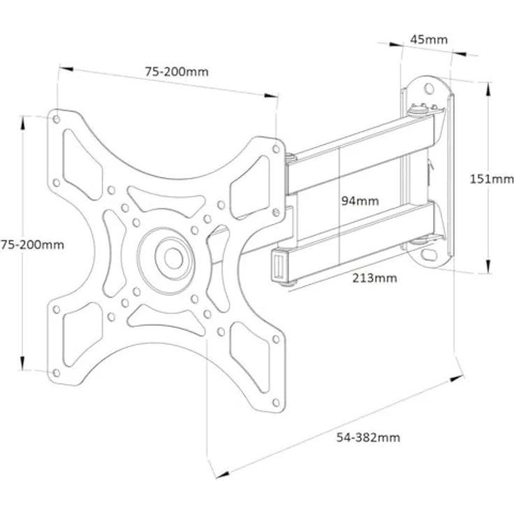 NEG Profi Extender 2540, Universal TV-Wandhalterung mit 360° Pivot-Funktion, schwarz – Bild 3