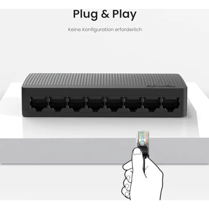 Tenda SG108 LAN Switch, 8 Port Gigabit Netzwerk Switch, Plug-and-Play, Lüfterlos, Unmanaged, Schwarz – Bild 3