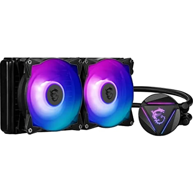 MSI MAG CORELIQUID 240R V2 AIO CPU Wasserkühlung, drehbarer ARGB-Blockkopf, integrierte Kühlerpumpe, Split-Flow-Wasserkühlung, verdampfungssichere Schläuche, einfache Montage, AMD & Intel kompatibel – Bild 1