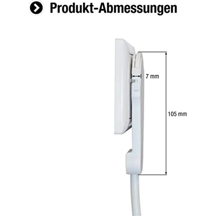 Meister Schutzkontakt-Verlängerung - Extraflacher Stecker - 3 m Kabel - weiß - IP20 Innenbereich - Kupplung mit Berührungsschutz - Schuko-Verlängerung mit Flachstecker - Stromkabel - 7432330 – Bild 3